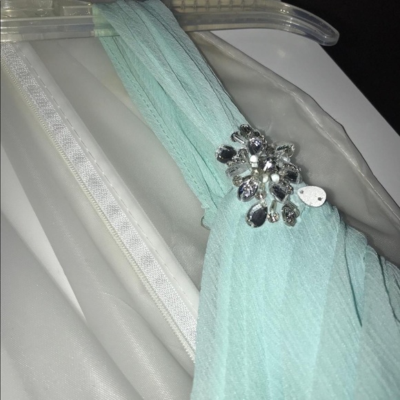 Long teal prom dress - Picture 5 of 7